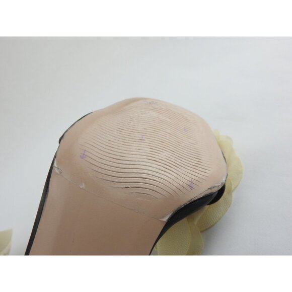 VINCI Black Leather Floral Embellished Ankle Strap Loop Heel Sandal Size 35 Turk - Picture 13 of 16